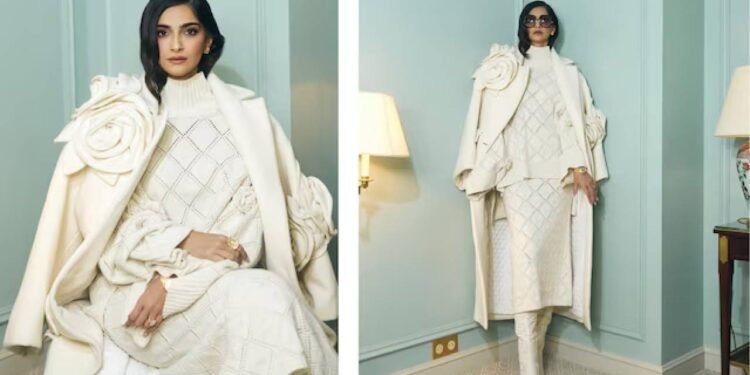 सोनम कपूर एली साब के पेरिस फैशन वीक हाउते कॉउचर शो में आइवरी एलिगेंस में खिलीं