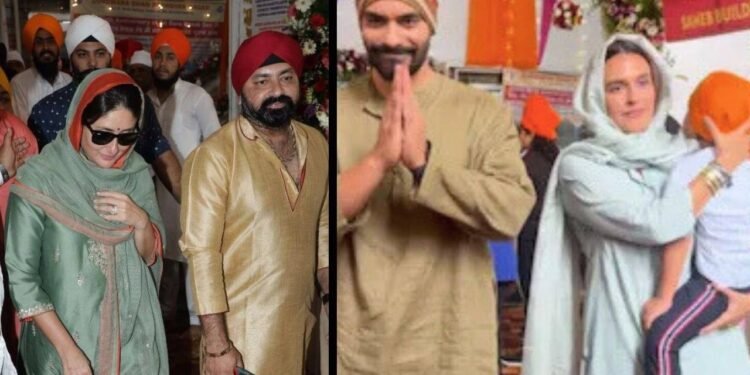 अभिनेत्री करीना कपूर, नेहा धूपिया और निमरत कौर गुरु नानक जयंती पर गुरुद्वारे पहुंचीं